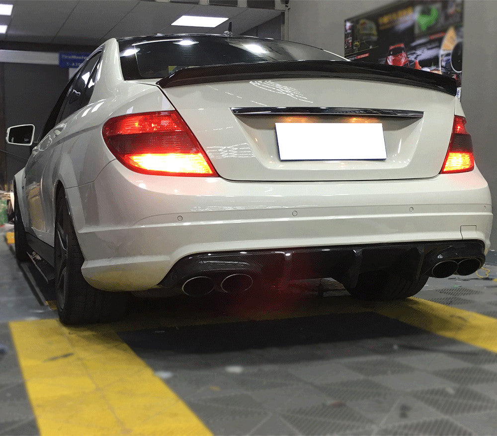 for Mercedes-Benz W204 C63 08-11 Gray Rear Bumper Diffuser Lip Spoiler FRP