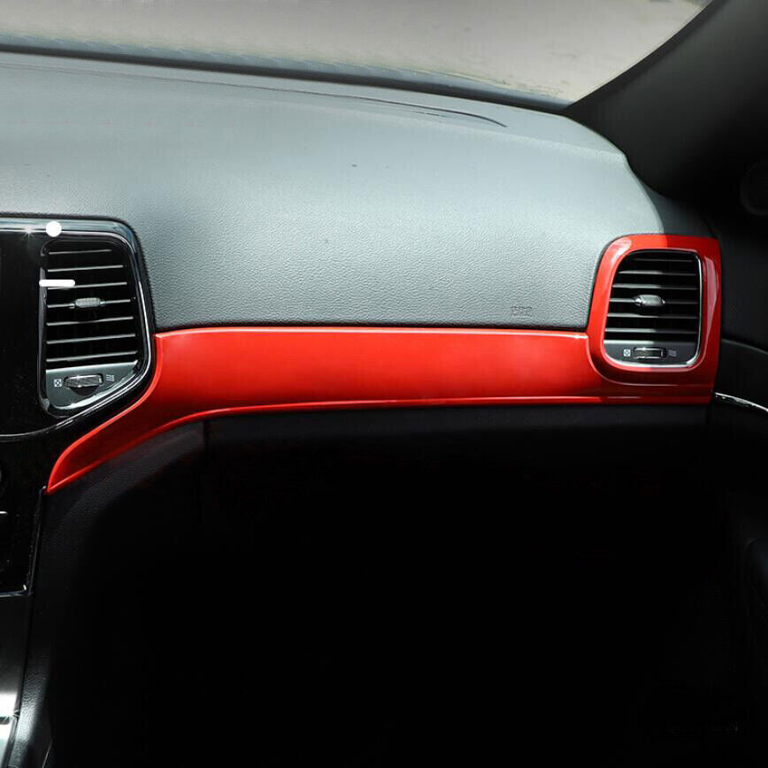 For 11-20 for Jeep Grand Cherokee ABS Red Interior Dashboard Air Vent Cover Trim 3x