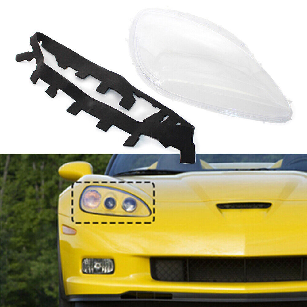 Headlight Lens Cover Head Lamp Cover Clear Fit for Chevrolet for Corvette C6 2005-2013