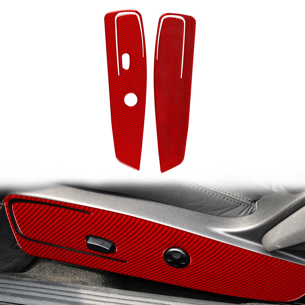 Carbon Fiber for Seat Adjustment Panel Cover Trim for Dodge for Challenger 2011-24 11