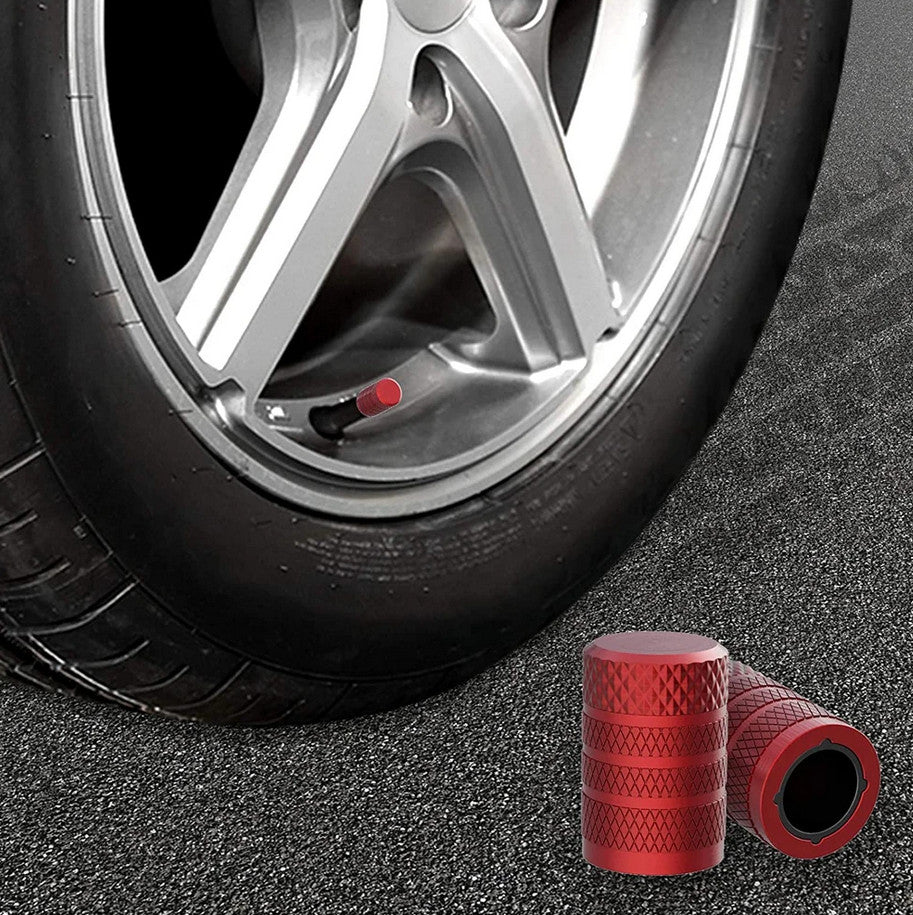 4-piece car tire valve cover rod air dust cover dice black for Volvo