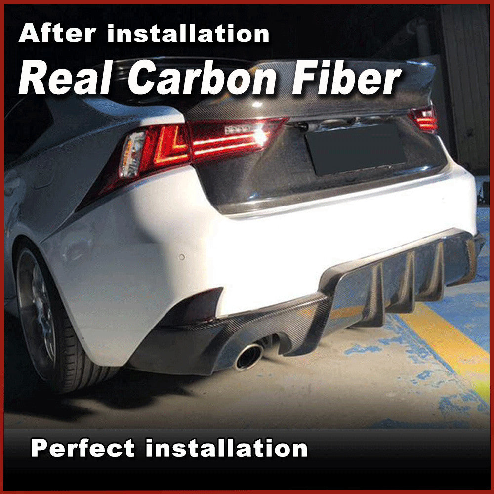 for LEXUS ISF IS F IS250 IS350 IS300 13-16 REAL Carbon Rear Bumper Diffuser Lip