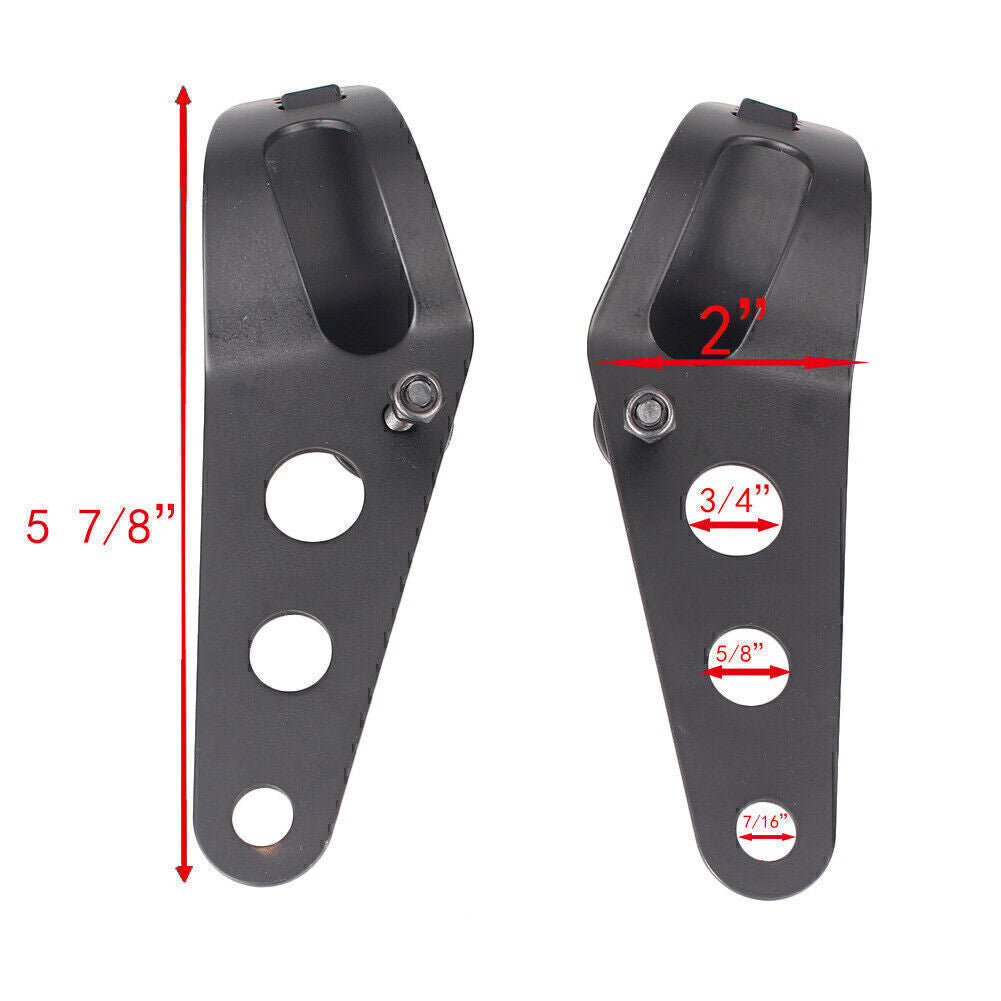 Head Lamp Holder Headlight Mounting Brackets Fork Kit for Suzuki for Harley Black