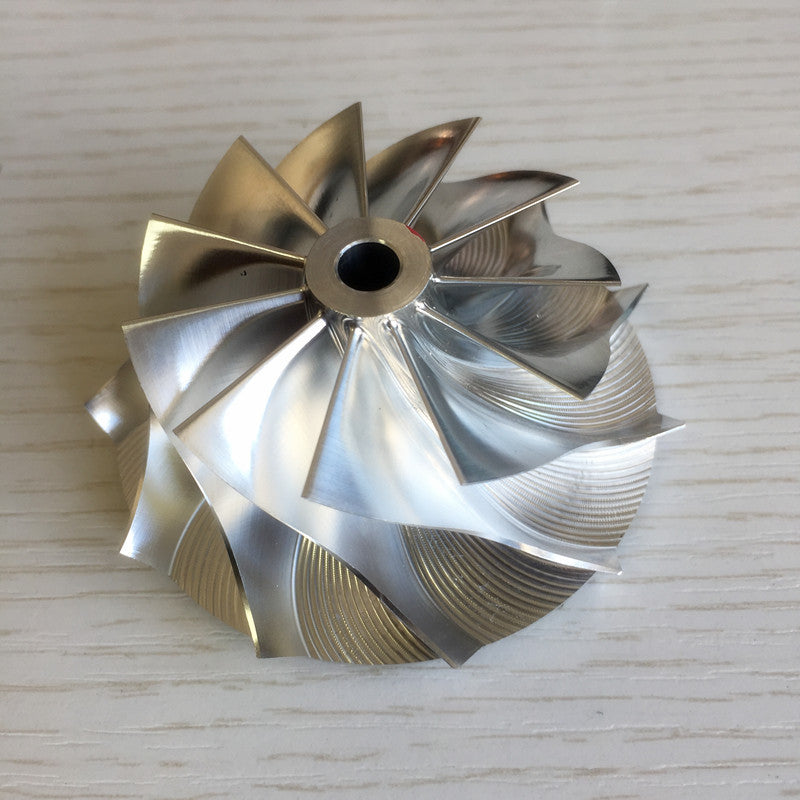 GT28 11+0 insert 48.30/63.00 mm front turbine milling/bulk compressor wheel