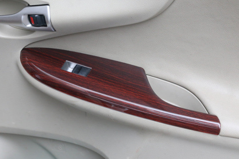 for Toyota for Corolla 09-2013 Red Wood Grain Inner Window Lift Panel Switch Trim 4X