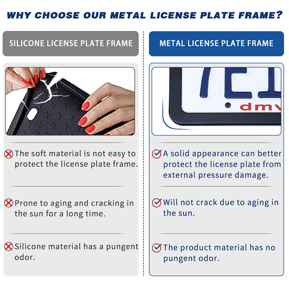 2pcs Metal Red Line for BMW Car SUV License Plate Frame Tag Cover Accessories