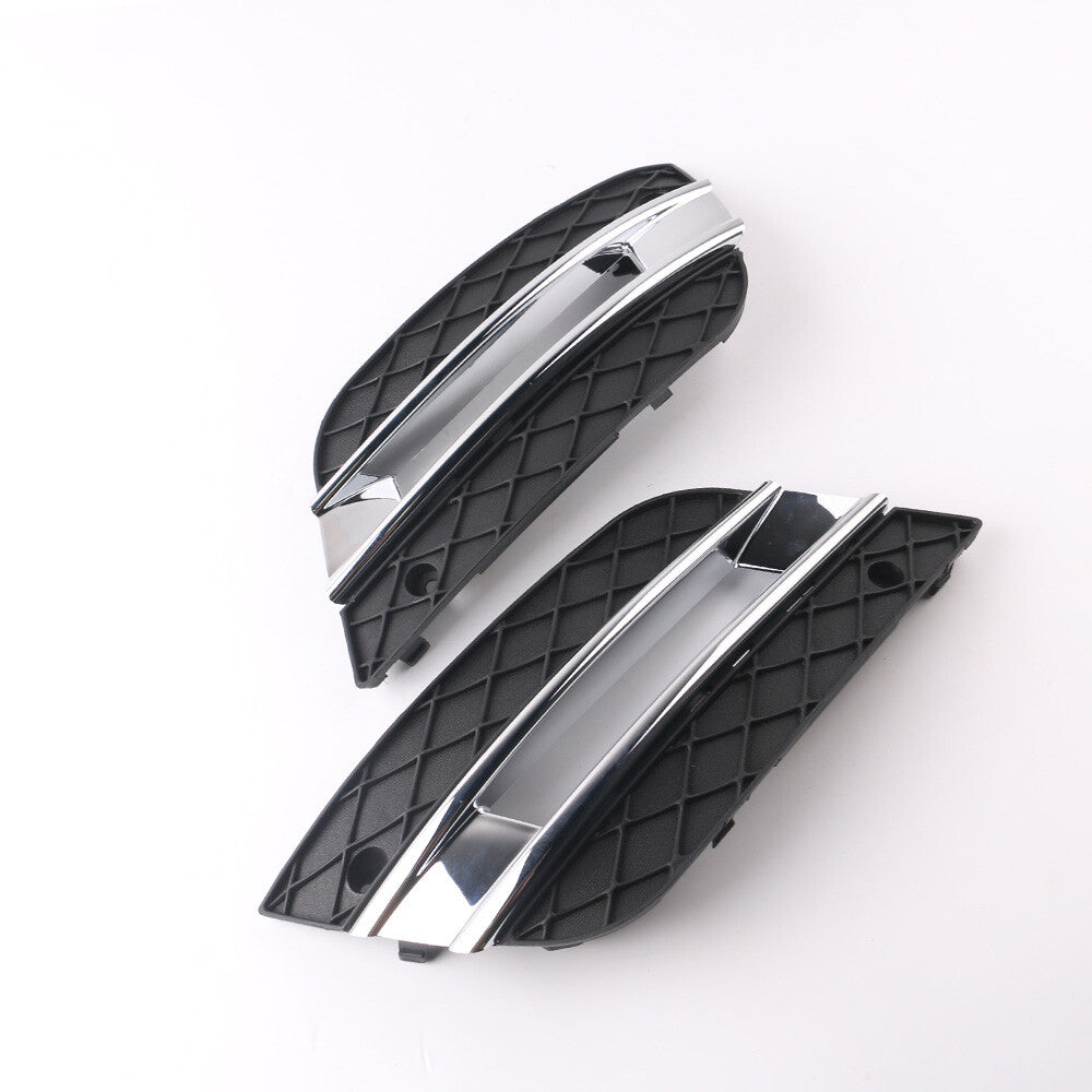 Pair Front Bumper Grille Chrome Fog Light Cover for Mercedes ML350 ML450 2009-11