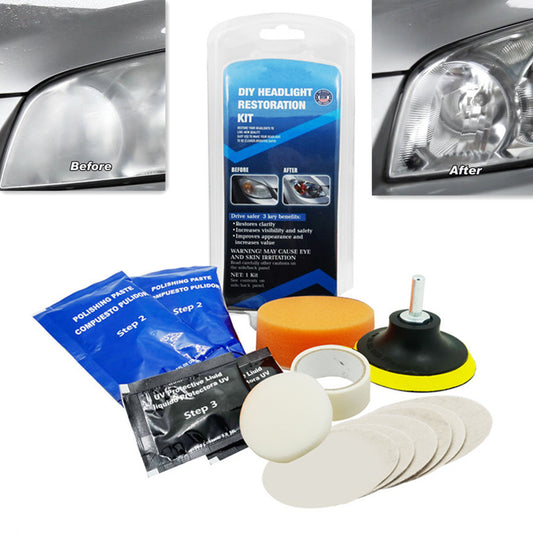 Car Plastic Headlight Cleaning Restoration System Polishing Compound Auto Tool