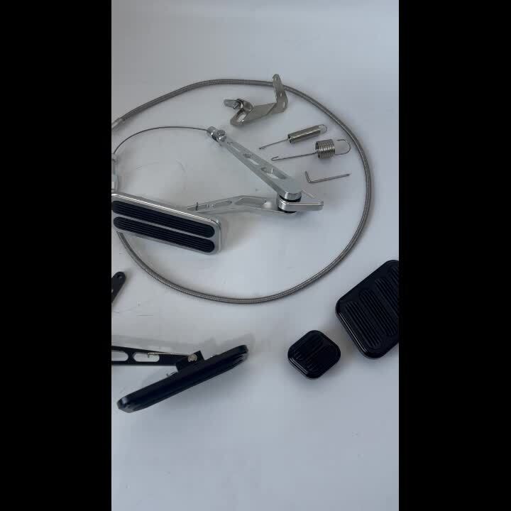Universal Gas Pedal + 24 Stainless Throttle Cable Bracket Spring Kit Hot Rod