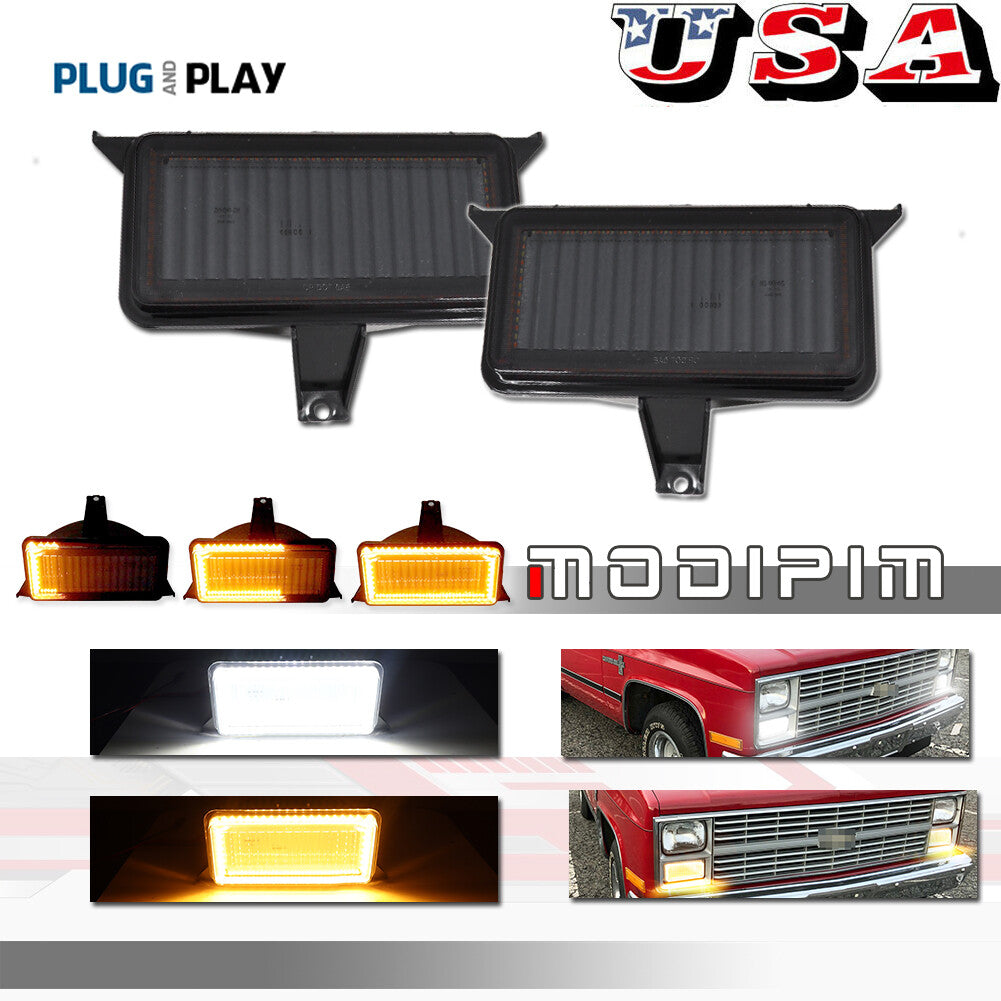 White amber LED DRL signal light for Chevrolet for GMC pickup trucks