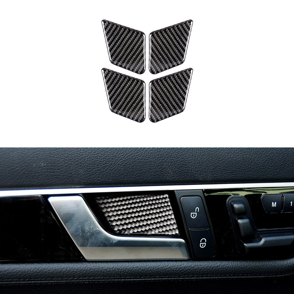 Carbon Fiber Door Handle Tray Trim for Mercedes-Benz C E-Class W204 W212 2009-15