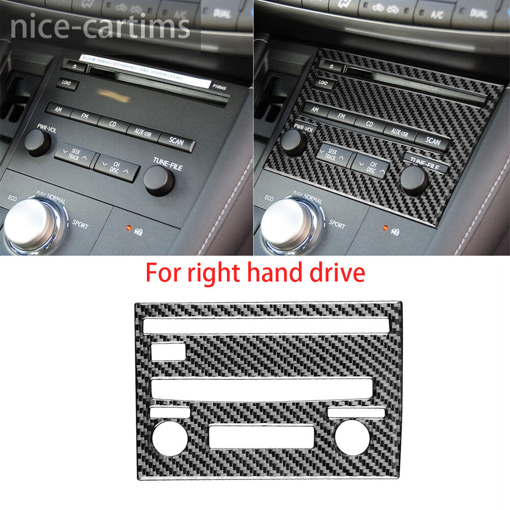 Carbon Fiber RHD Central Control CD Switch Panel Trim for Lexus CT200h 2011-2017