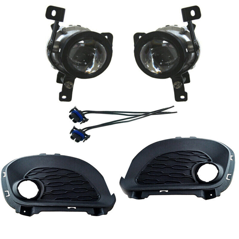 1 set of fog lights + protective cover + connectors for Kia Rio Hatchback 2012 - 2015