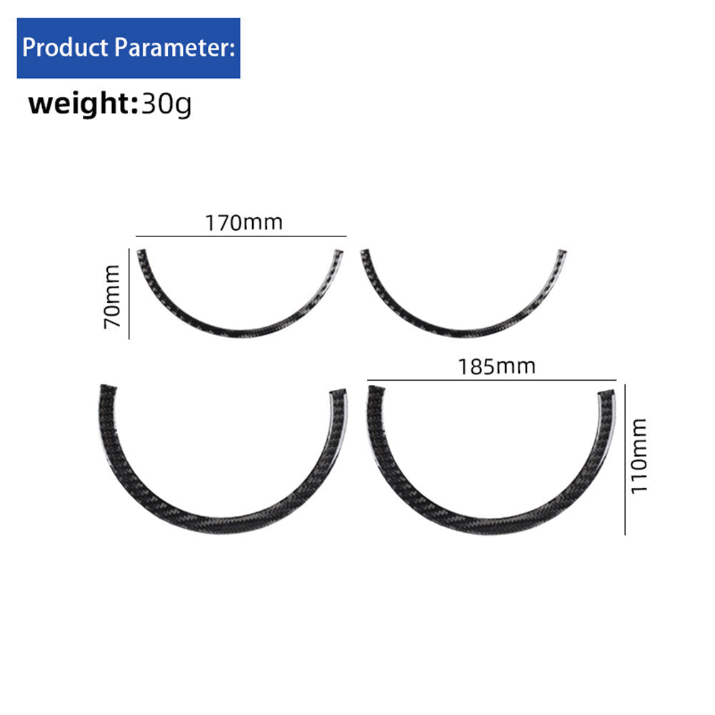 4X Carbon Fiber Inner Breather Ring Trim for Mini Cooper 2007-2010