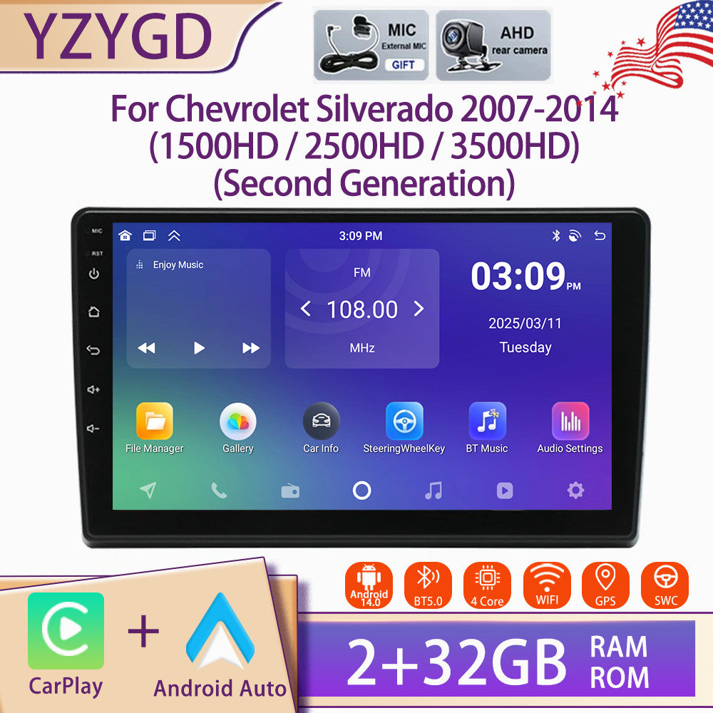 Android Carplay for Chevrolet Silverado 2007-2014 Car Stereo Radio GPS Screen BT