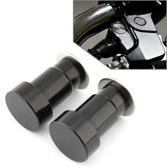 CNC Mirror Hole Caps Cover Fit For Thruxton Pair Aluminum Black Motorcycle