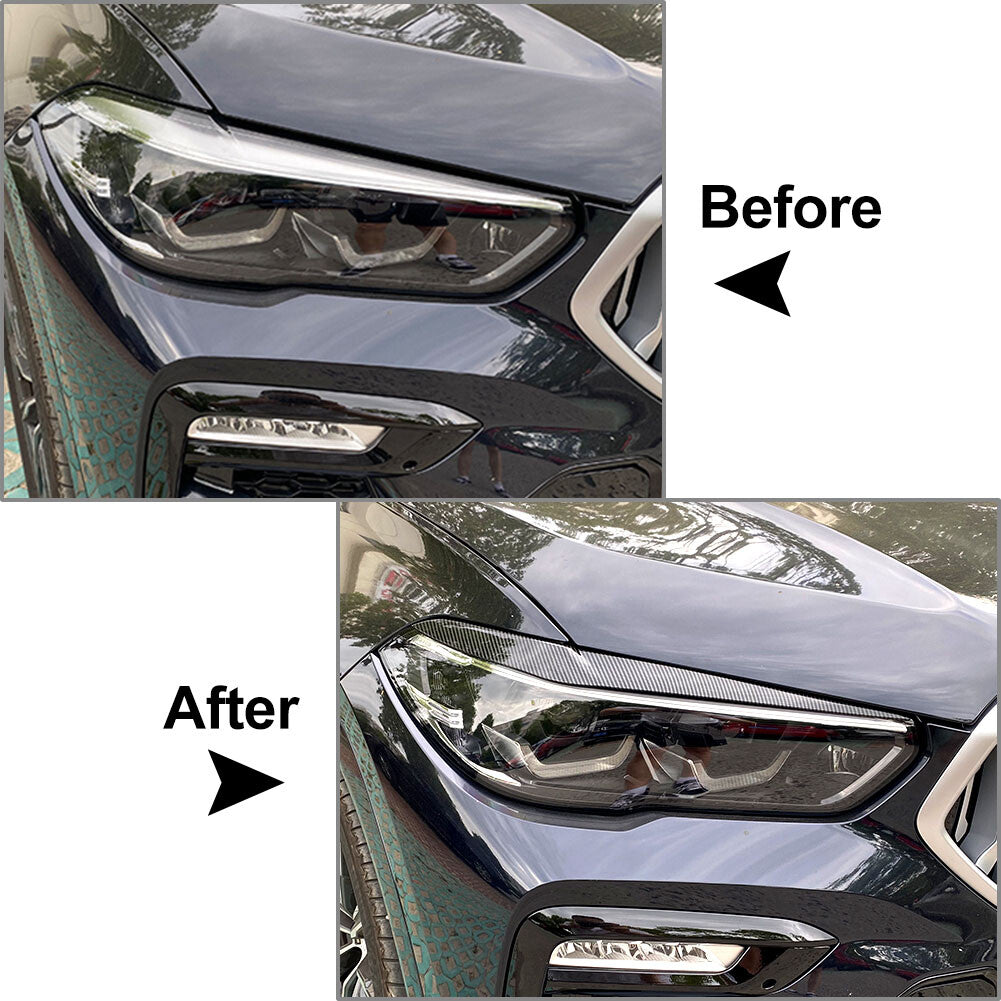 Front Fog Light Lamp Eyebrow Cover Trim for BMW X5 2018-2022 for BMW X6 2019-22
