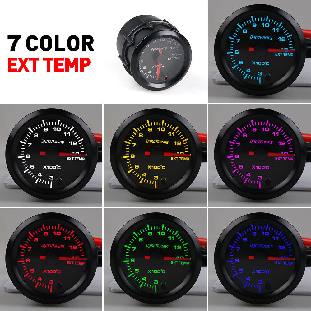 2 LED Car Exhaust Gas Temp Gauge EGT Gauge High Speed Motor EXT Gauge 7 Colors