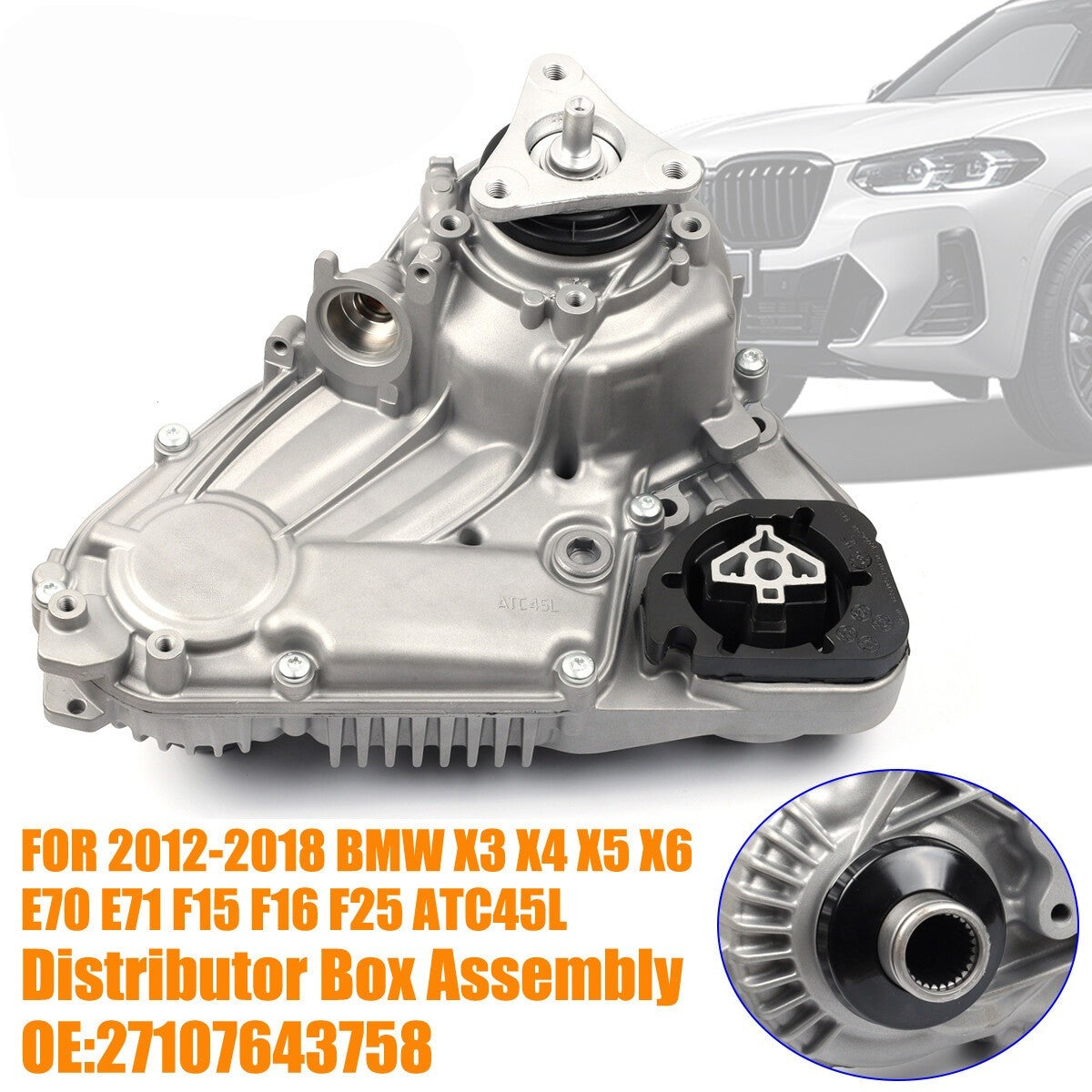 Transfer box assembly suitable for BMW X3 2012-2018, X3, X4, X5, X6, F16, ATC45L 27107643758