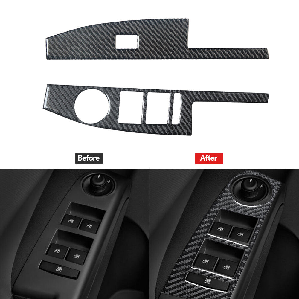 Carbon Fiber Front Window Lift Panel Cover Trim for Chevrolet Sonic 2012-2016