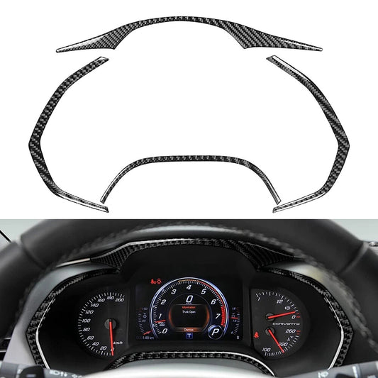 Carbon Fiber Dashboard Panel Decorative Trim for Chevrolet for Corvette C7 2014-2019