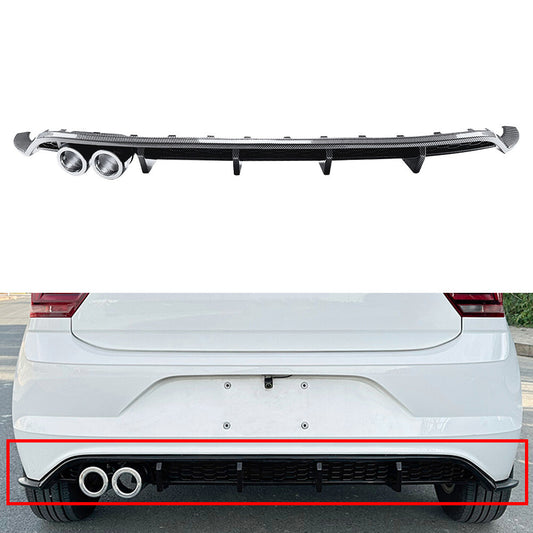 Rear Bumper Protector Splitter Spoiler Lip for VW Polo MK6 2019-2024
