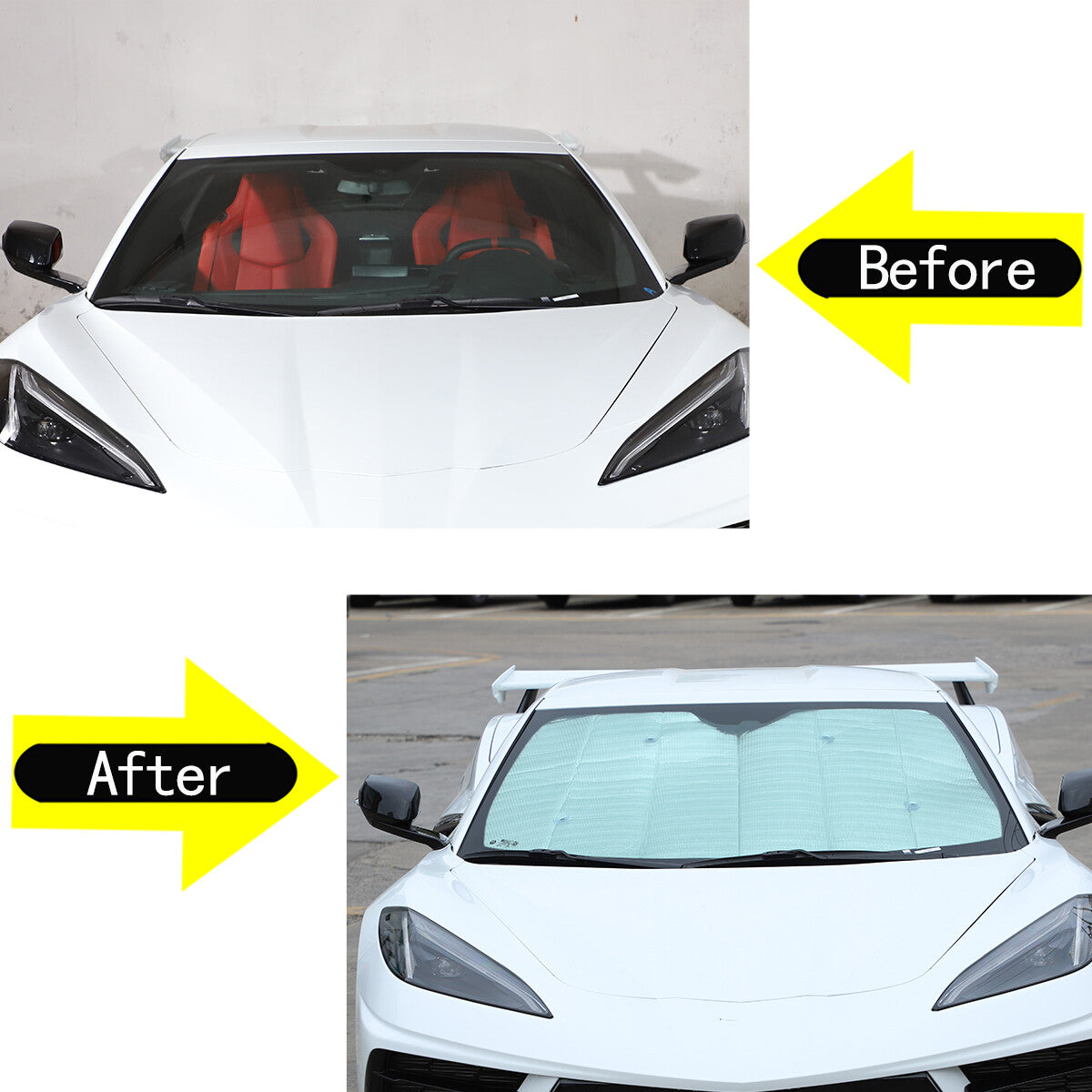 Front windshield sun visor UV protection cover/film suitable for Corvette C8 2020-23
