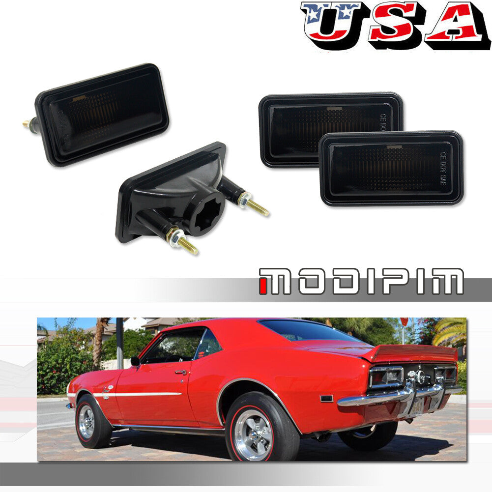 4-piece smoked F R side marker light housing for 68-69 Camaro Impala Nova for Corvette