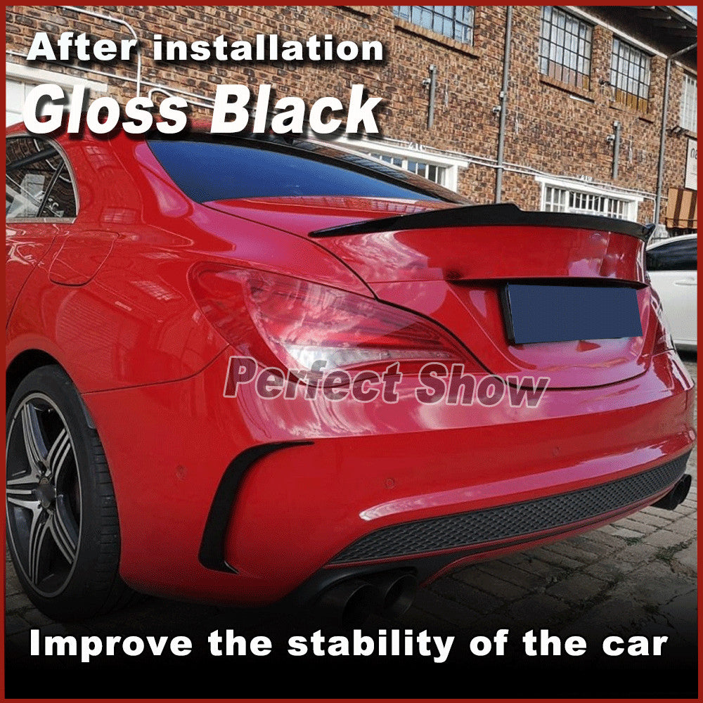 for Benz C117 CLA200 CLA250 CLA45 2013-19 Gloss Black Rear Trunk Lid Spoiler Lip