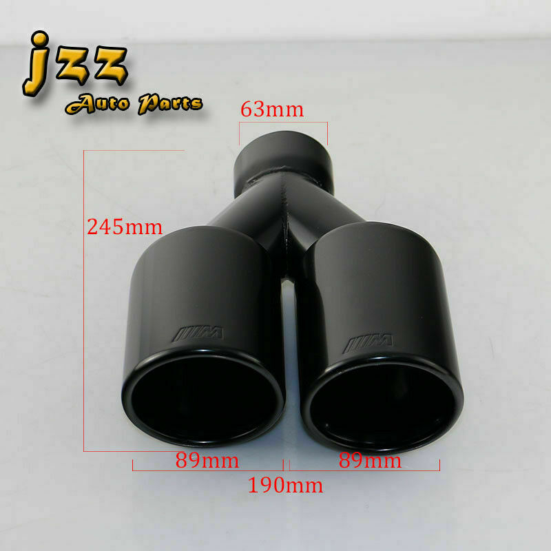 2PCS Exhaust Muffler Tip for BMW Universal M Performance Stainless Steel Black