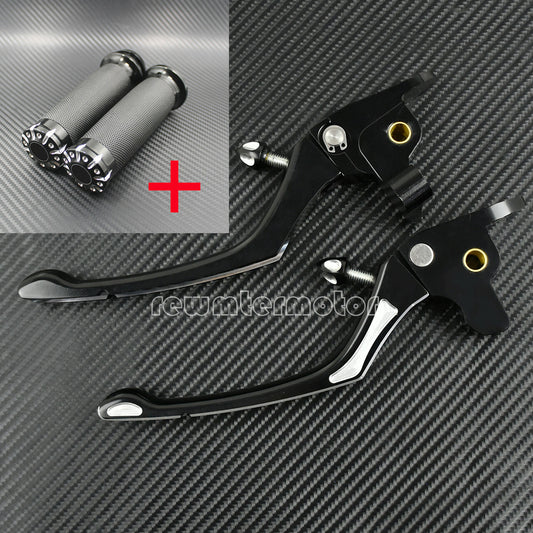 Brake Clutch Lever + 1 Electric Hand Grips Fit For Touring 2017-2019 Trike 19