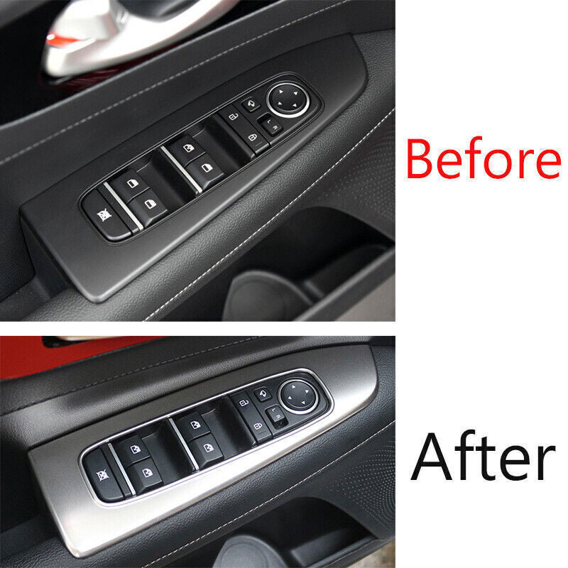 Glass Window Lifting Lock Panel Trim for Kia K3 Forte 2019-2022 Silver Titanium