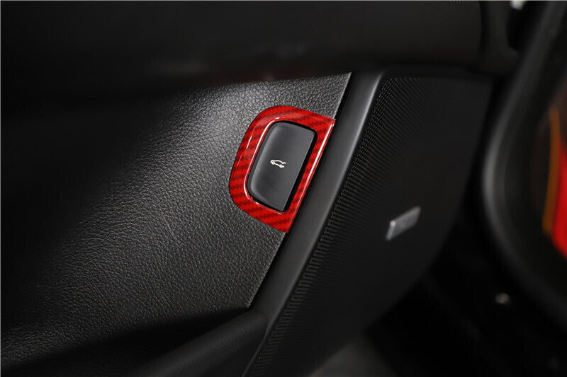 for Cadillac CT6 16-20 Red Carbon Fiber Back Door Tailgate Switch Frame Trim 1P