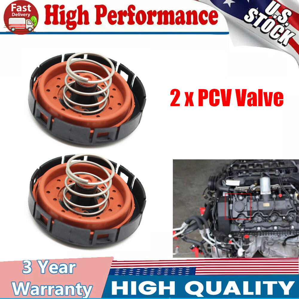 2-piece crankcase vent PCV valves for BMW 545i, 550i, 645ci, 650i, 745Li, 745i, 750i, X5 ( )