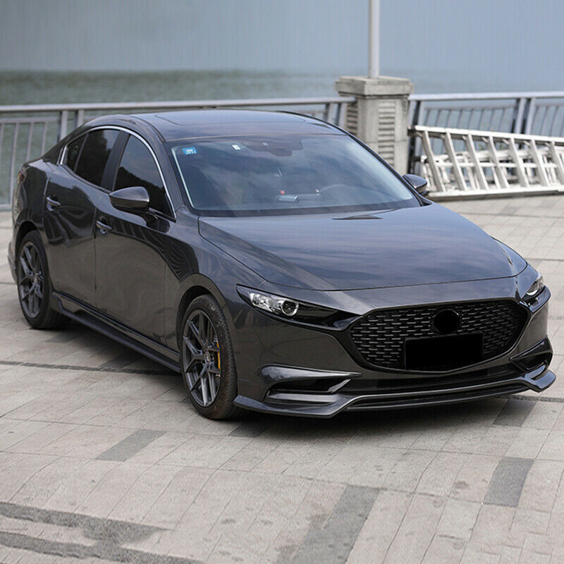 Unpainted Side Skirts Rocker Panels Guard Trims Fit for Mazda 3 Axela 2019-2022