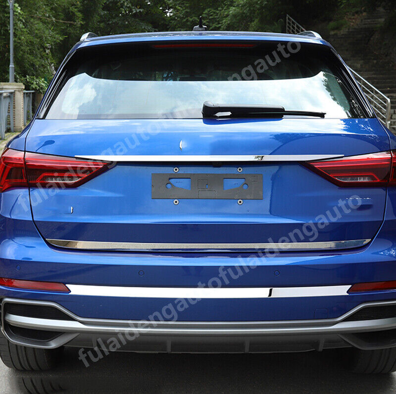 for Audi Q3 2019-2021 Chrome Stainless Car Rear Trunk Tailgate Lid Molding Strip
