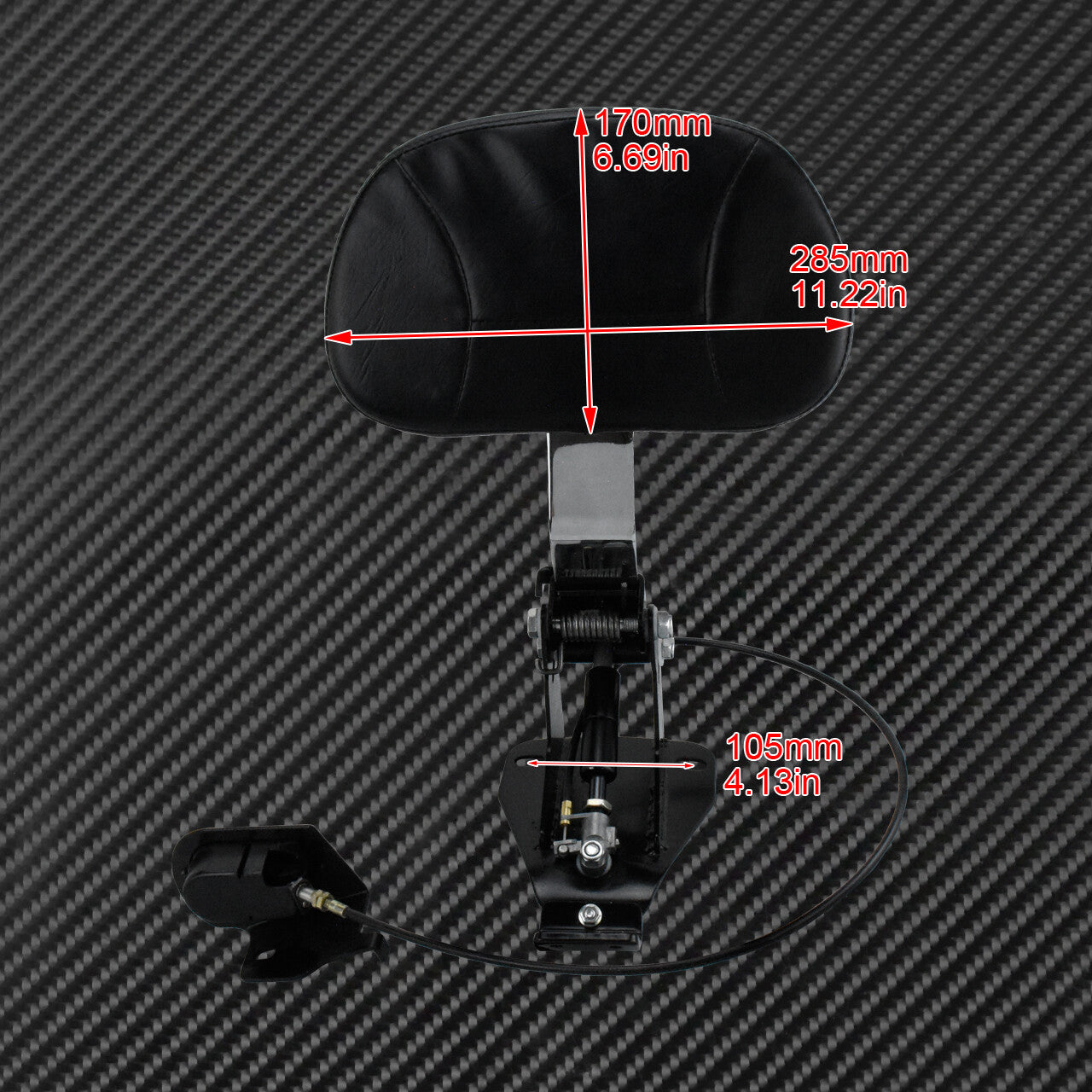 Adjustable Rider Backrest w/Chrome Arm Mounting Fit for Harley Touring 2009-2022