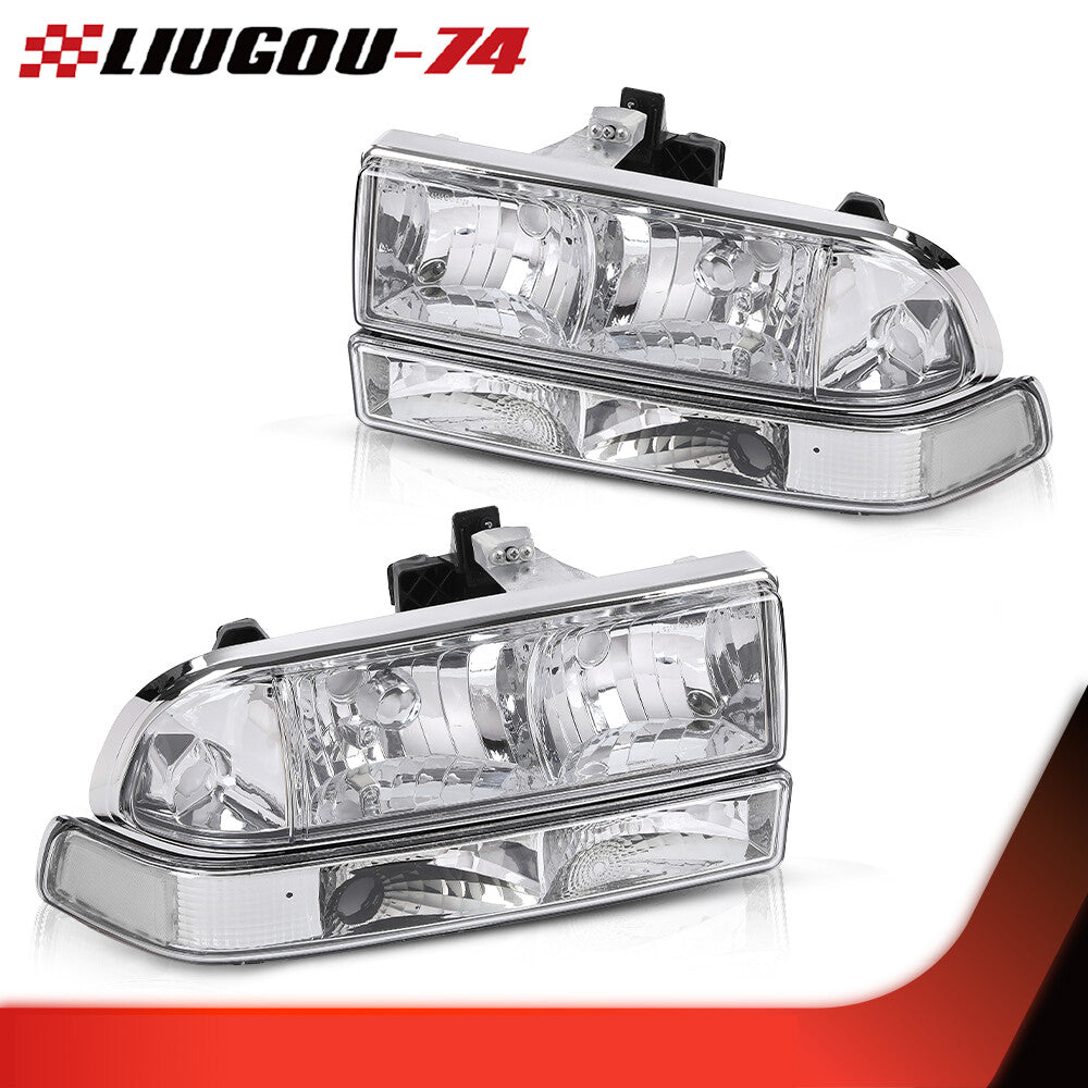 Suitable for 1998-04 for Chevrolet S10/BLAZER chrome-encased transparent corner headlight assembly