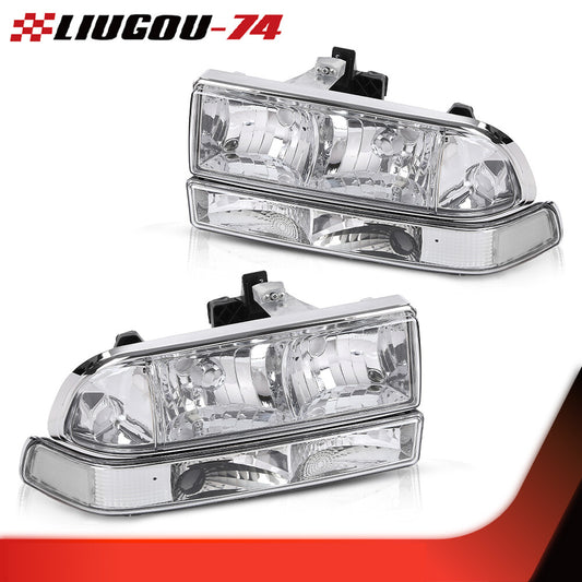 Suitable for 1998-04 for Chevrolet S10/BLAZER chrome-encased transparent corner headlight assembly