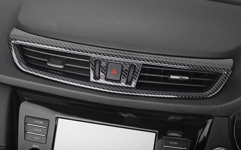 Middle Air Outlet Vent Cover Trim Fit for Nissan Rogue Sport 17-21 Carbon Fiber