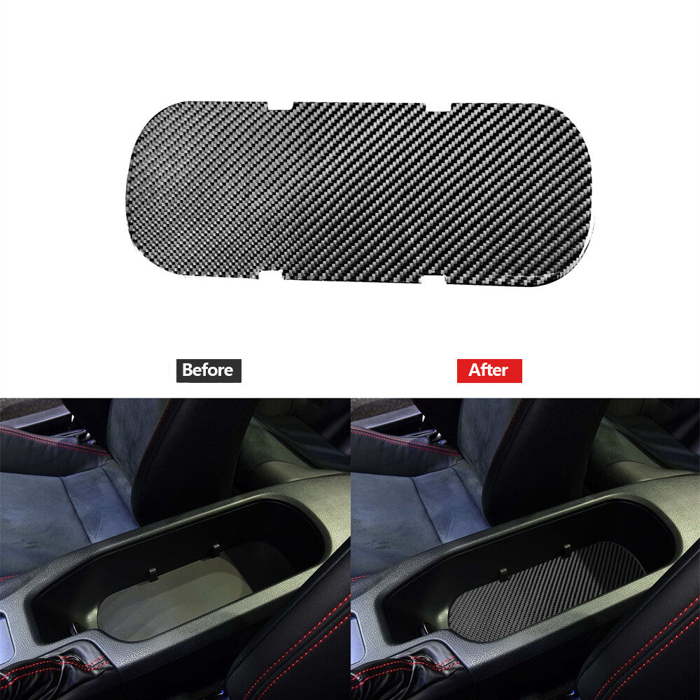 Cup Holder Bottom Pad Panel Trim Carbon Fiber for Toyota 86 for Subaru BRZ 2016-2020
