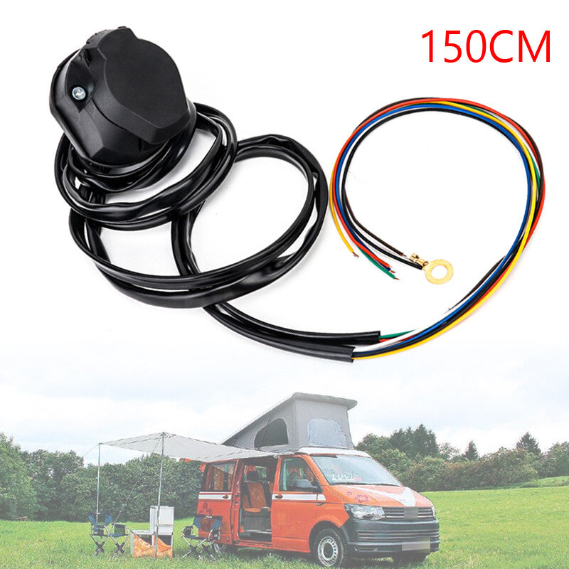 7-way trailer extension cable, 1.5m, 7-pin trailer connection cable plug kit