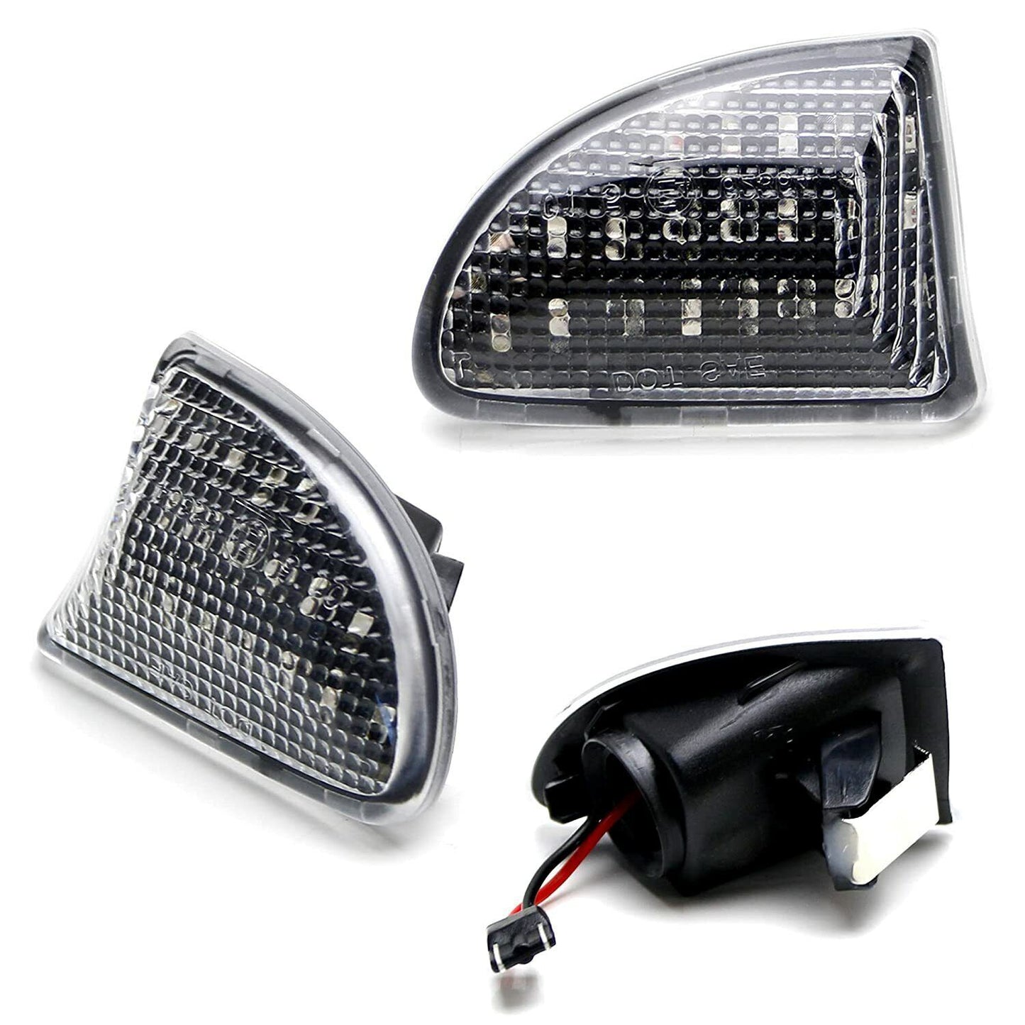 For 2007-15 for Smart Fortwo W451 Clear Lens Amber Full LED Front Side Marker Lights
