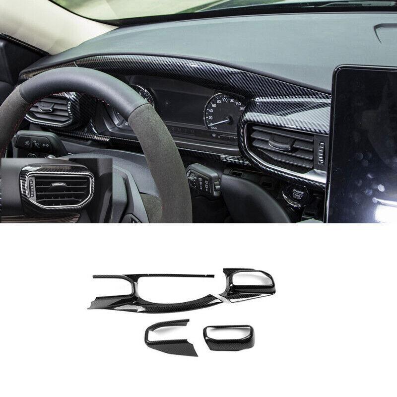 Carbon Fiber Central Console Dashboard Vent Trim Car for Ford Explorer 20-22 4PC
