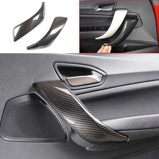 for BMW F20 F21 F22 F23 Carbon Fiber Style Inner Door Armrest Cover Trim 2PCS