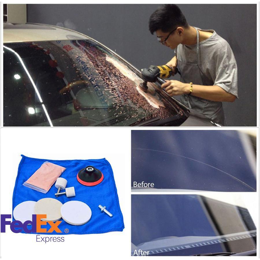 9PCS Cerium Oxide Powder Scratch Remover Car Window Glass Repair Polishing Kit