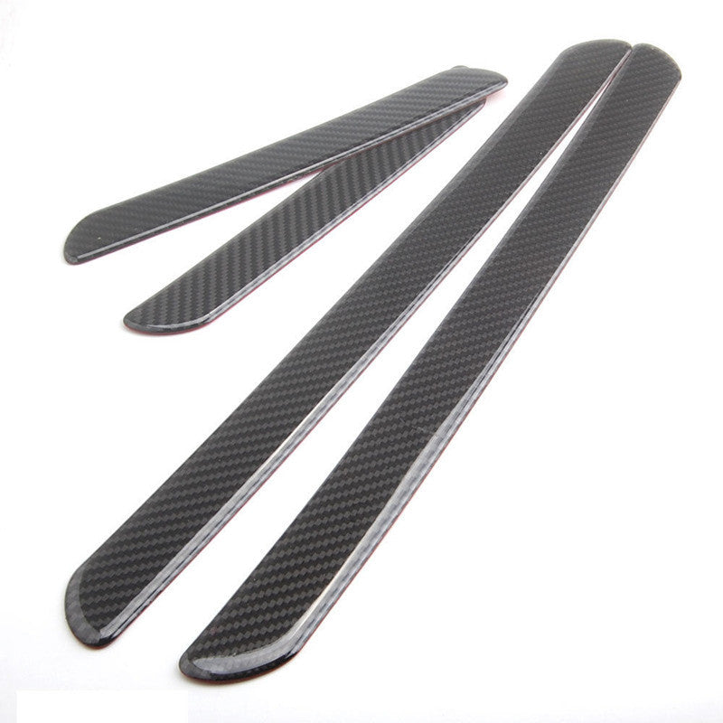 Car Carbon Fiber Scuff Plate Door Sill Pedal Cover Panel Step Protect Guard Mat