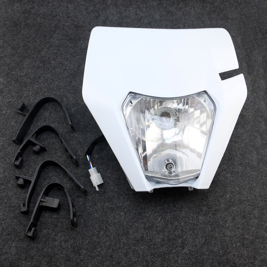 Motorcycle white Head Lamp Light Kit for Enduro Frontlight ATV Dirt Pit Bike