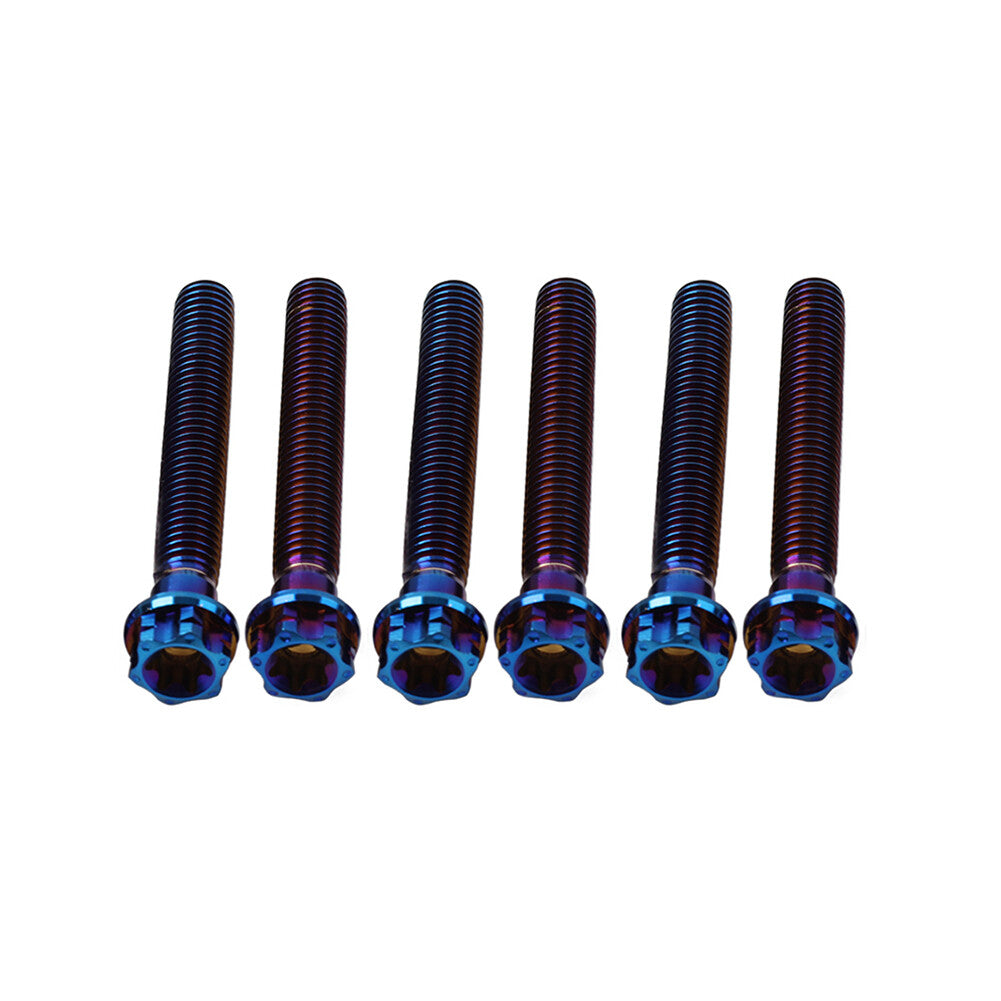 6pcs Bolts Torx Head Flange Screws M6x50mm For Motorcycle Bike