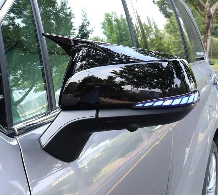 for Toyota for Sienna 21-2024 Black Ox Horn Rear View Mirror Moulding Trim Cover 2P